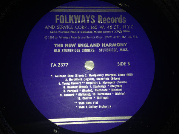 Old Sturbridge Singers : The New England Harmony: A Collection of Early American Choral Music (LP, Mono)