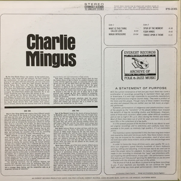 Charles Mingus : Charlie Mingus (LP, Comp, RP)