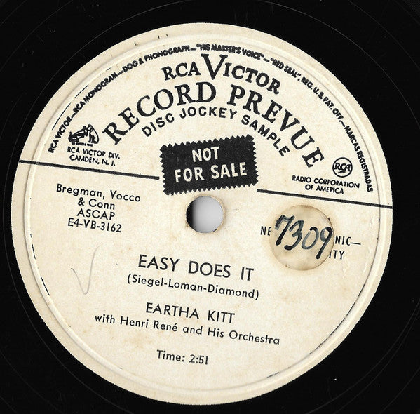 Eartha Kitt : Easy Does It / Mink Shmink (10", Promo)