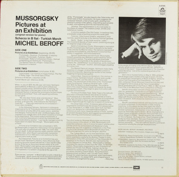 Modest Mussorgsky, Michel Béroff : Pictures At An Exhibition / Scherzo In B Flat / Turkish March (LP, Album)