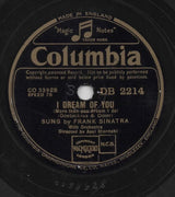 Frank Sinatra : I Dream Of You / Someone To Watch Over Me (Shellac, 10")