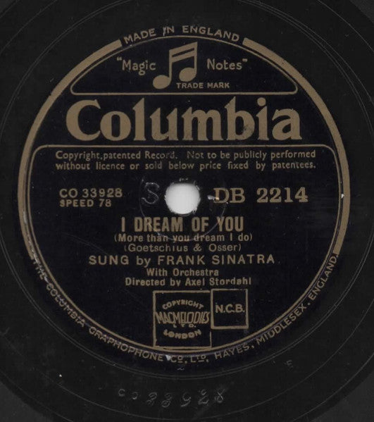 Frank Sinatra : I Dream Of You / Someone To Watch Over Me (Shellac, 10")