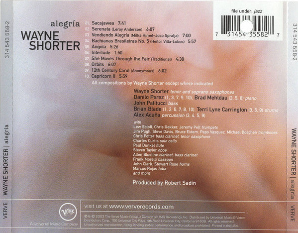 Wayne Shorter : Alegría (CD, Album)