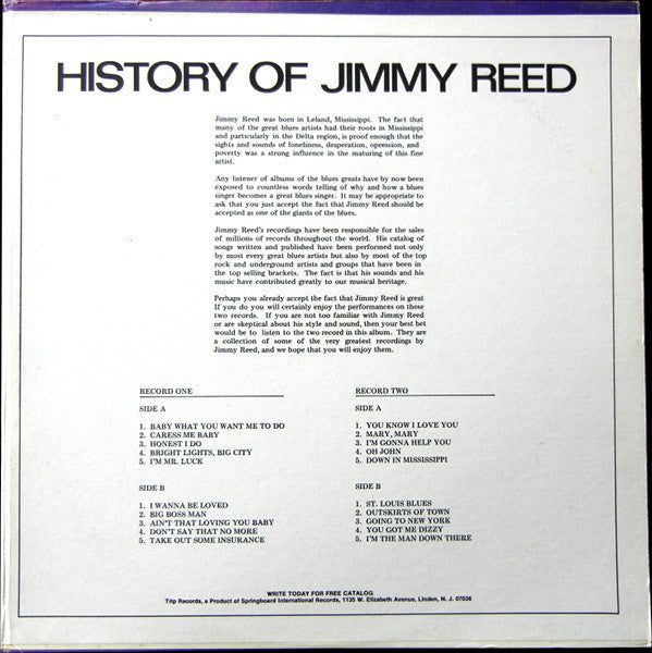 Jimmy Reed : History Of Jimmy Reed (2xLP, Comp)