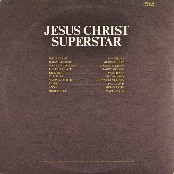 Andrew Lloyd Webber & Tim Rice : Jesus Christ Superstar - A Rock Opera (2xLP, Album, Pin)