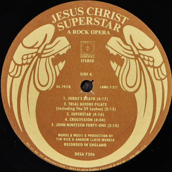 Andrew Lloyd Webber & Tim Rice : Jesus Christ Superstar - A Rock Opera (2xLP, Album, Pin)
