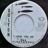 The Fleetwoods : Confidential / I Love You So (7", Promo)