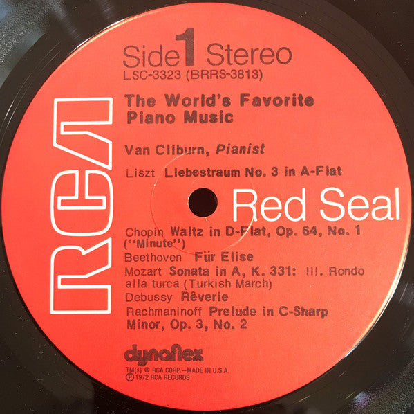 Van Cliburn : The World's Favorite Piano Music (LP, Album, Ind)