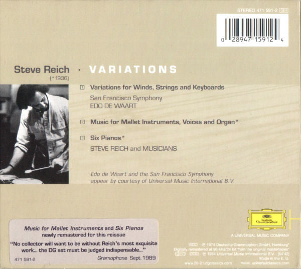 Steve Reich : Variations (CD, Comp, RE, RM)