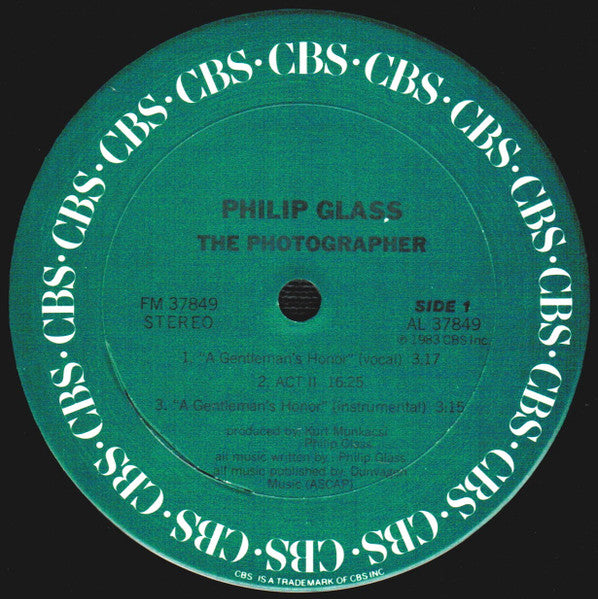 Philip Glass : The Photographer (LP, Album, Car)