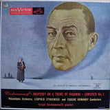 Sergei Rachmaninoff, Leopold Stokowski, Eugene Ormandy, The Philadelphia Orchestra : Rhapsody On A Theme Of Paganini Op. 43 & Concerto No. 1 In F-Sharp Minor Op. 1 (LP)