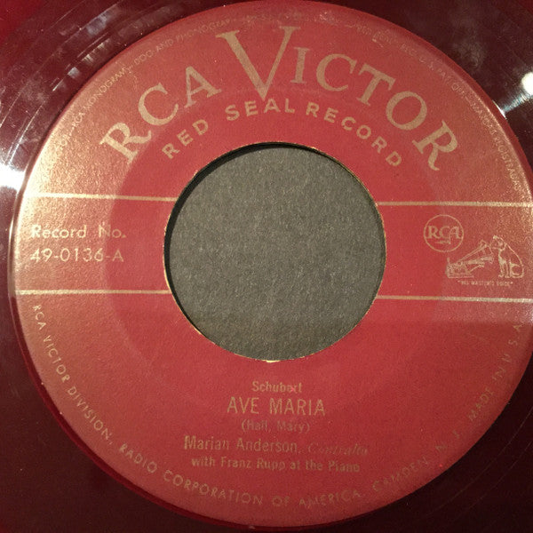 Marian Anderson : Ave Maria / Aufenthalt (7", Red)