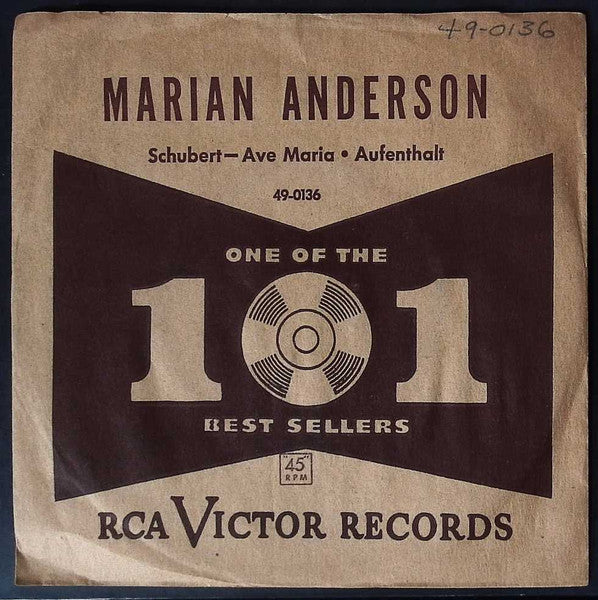 Marian Anderson : Ave Maria / Aufenthalt (7", Red)