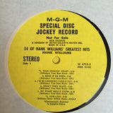 Hank Williams : 24 Of Hank Williams' Greatest Hits (2xLP, Comp, Promo)