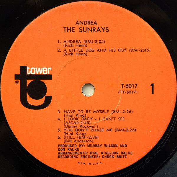 The Sunrays : Andrea (LP, Album, Mono, Los)