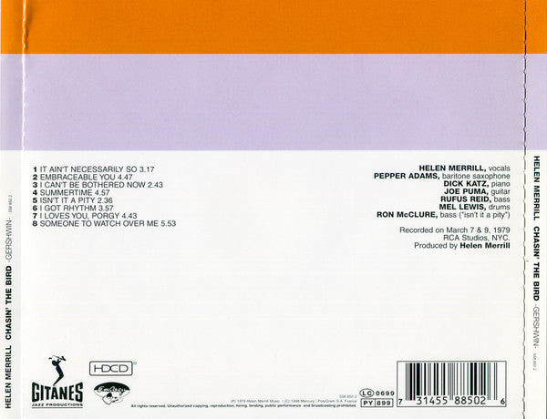 Helen Merrill : Chasin' The Bird (HDCD, Album, RE)