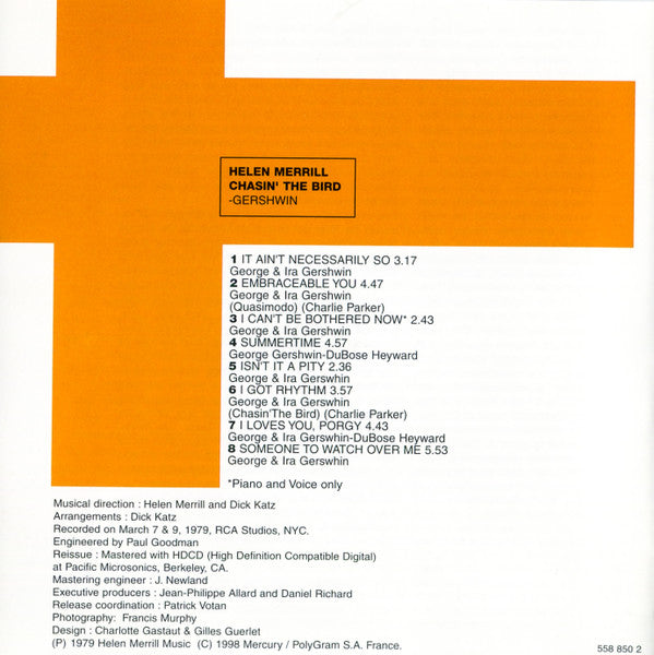 Helen Merrill : Chasin' The Bird (HDCD, Album, RE)