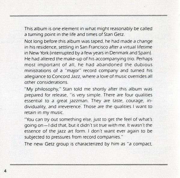 Stan Getz Quartet : The Dolphin (CD, Album, RE)