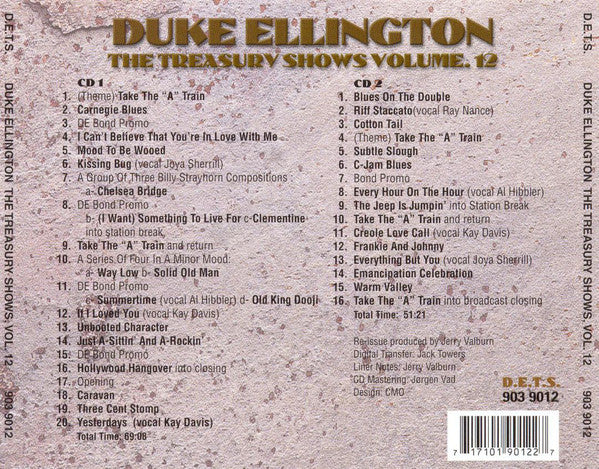 Duke Ellington And His Orchestra : The Treasury Shows Vol.12 (2xCD, Album, RM)