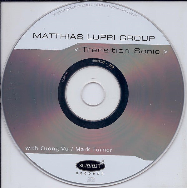 Matthias Lupri Group With Cuong Vu / Mark Turner (2) : Transition Sonic (CD, Album)