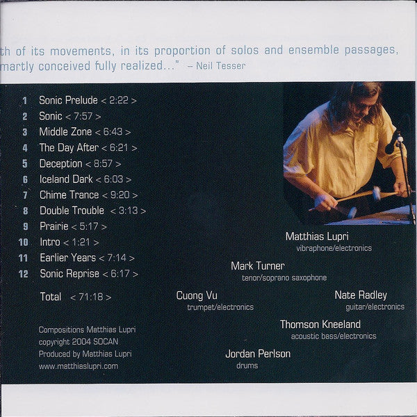 Matthias Lupri Group With Cuong Vu / Mark Turner (2) : Transition Sonic (CD, Album)