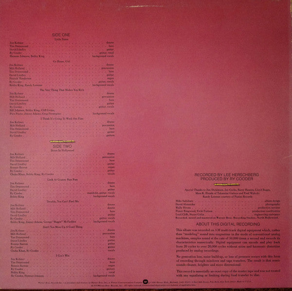 Ry Cooder : Bop Till You Drop (LP, Album, Win)