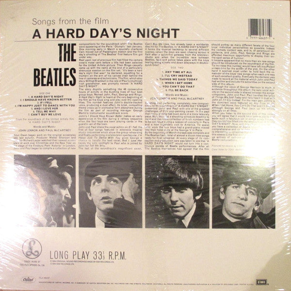 The Beatles : A Hard Day's Night (LP, Album, Mono, RE, Pur)