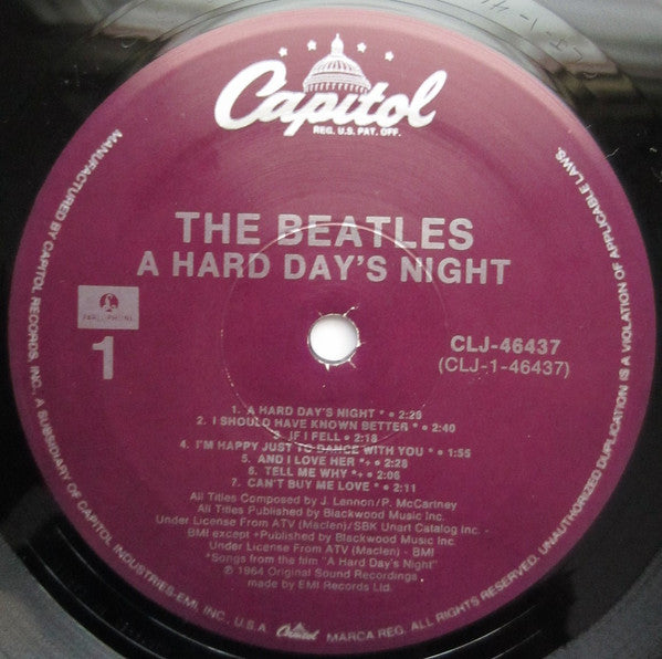 The Beatles : A Hard Day's Night (LP, Album, Mono, RE, Pur)