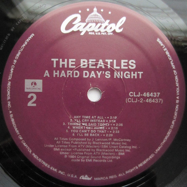 The Beatles : A Hard Day's Night (LP, Album, Mono, RE, Pur)