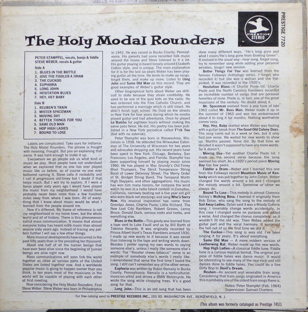 The Holy Modal Rounders : The Holy Modal Rounders (LP, Album, RE, RM)