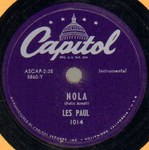 Les Paul : Nola / Jealous (Shellac, 10", Scr)