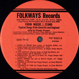 Peggy Seeger, Kitty MacColl, Ewan MacColl, Calum MacColl, Neill MacColl : From Where I Stand : Topical Songs From America And England (LP, Album)