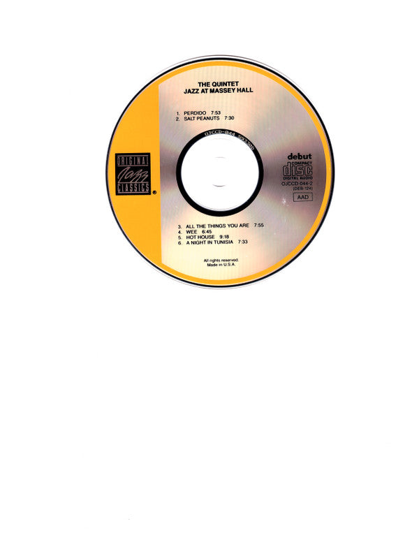 The Quintet : Jazz At Massey Hall (CD, Album, RE)