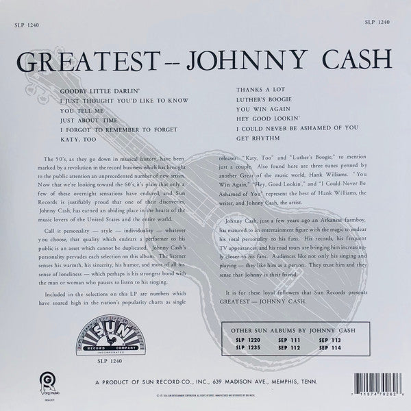 Johnny Cash : Greatest! (LP, Album, Ltd, Whi)