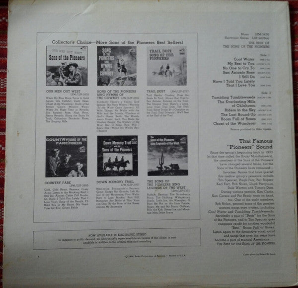 The Sons Of The Pioneers : The Best Of The Sons Of The Pioneers (LP, Comp)