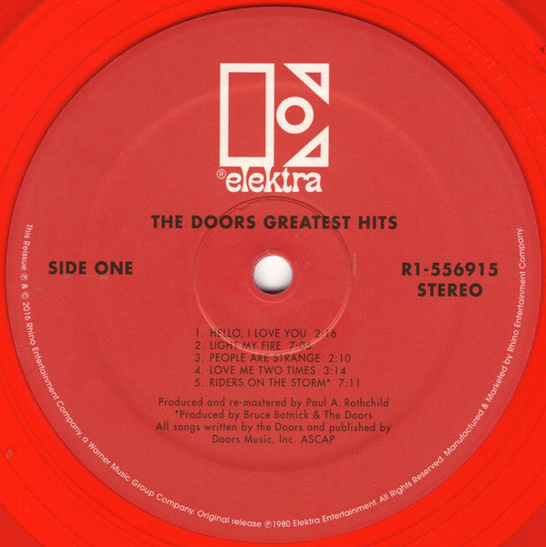 The Doors : Greatest Hits (LP, Comp, RE, RM, Red)