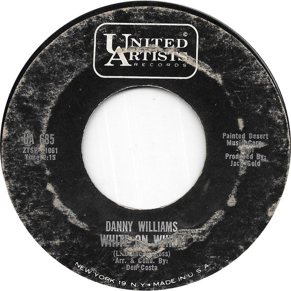Danny Williams : White On White (7", Single, Styrene)