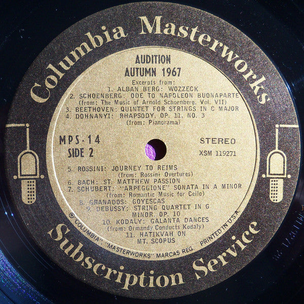 Various : Audition Autumn 1967 (LP, Comp)