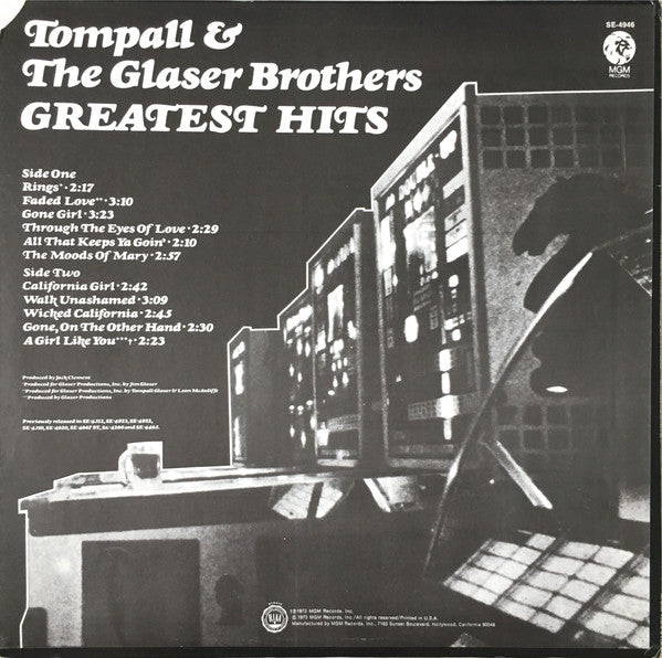 Tompall Glaser & The Glaser Brothers : Greatest Hits (LP, Comp)