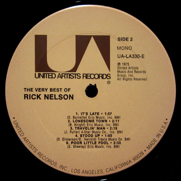 Rick Nelson* : The Very Best Of Rick Nelson (LP, Comp, Mono)