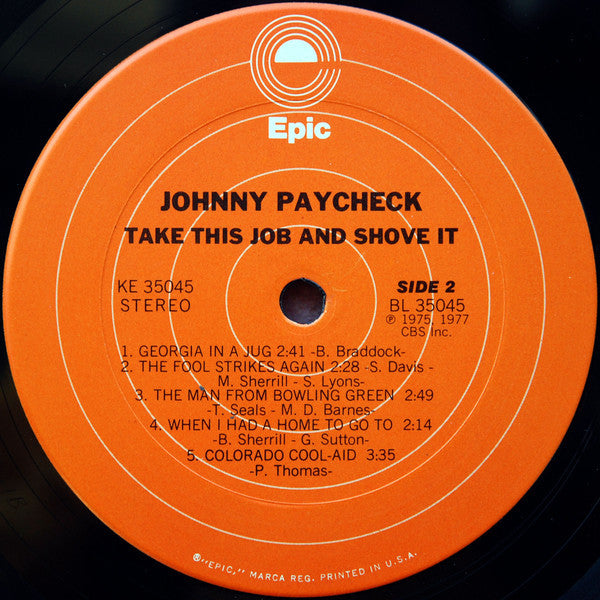 Johnny Paycheck : Take This Job And Shove It (LP, Album, Ter)