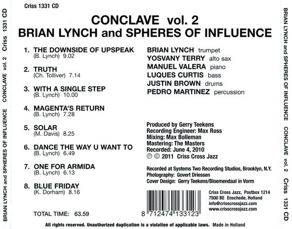 Brian Lynch and Spheres Of Influence : ConClave Vol. 2 (CD, Album)
