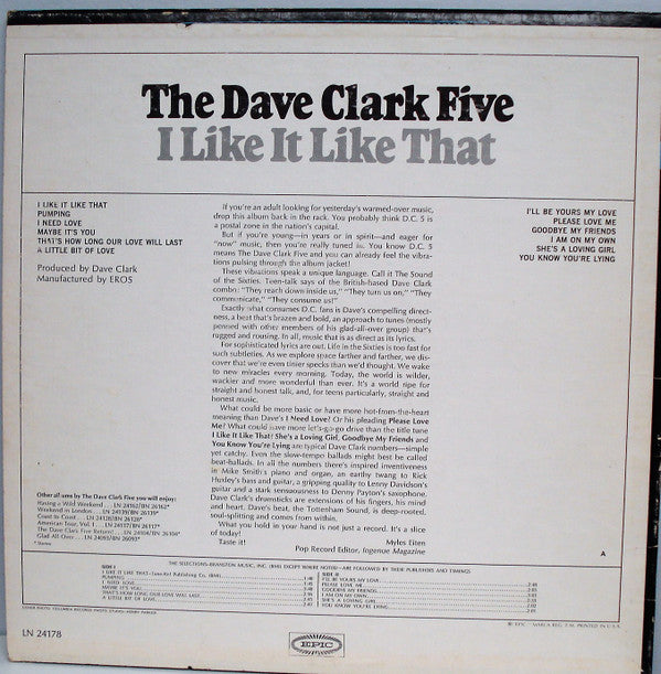 The Dave Clark Five : I Like It Like That (LP, Album, Mono, Ter)