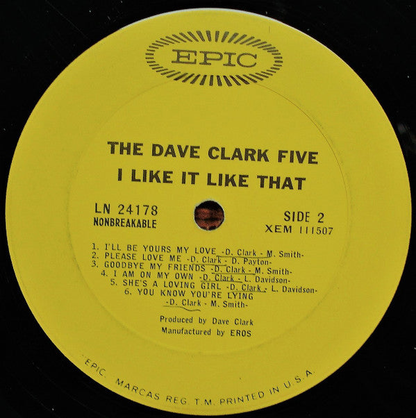 The Dave Clark Five : I Like It Like That (LP, Album, Mono, Ter)